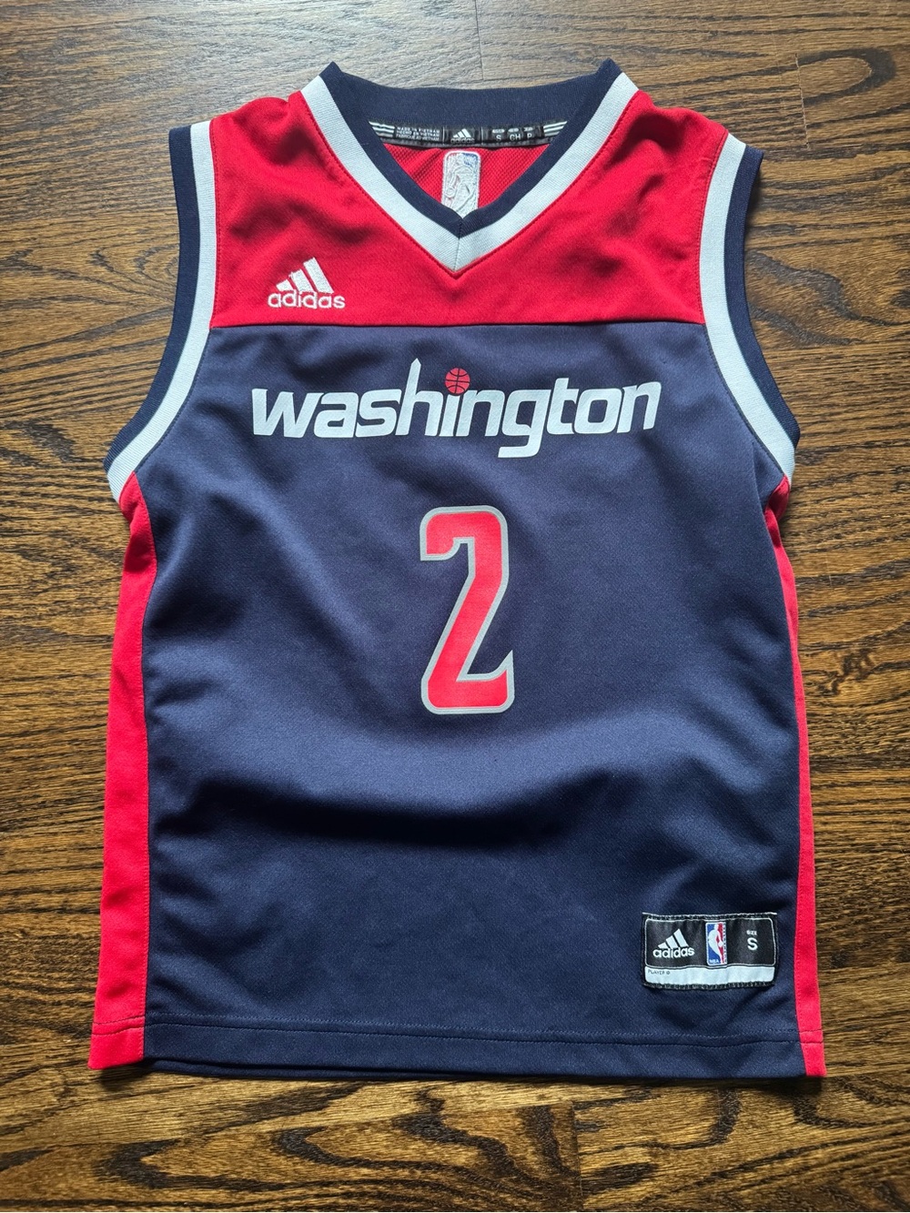 adidas Navy and Red Washington Basketball Jersey #2